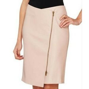 GILI Faux Leather Skirt Blush Full Zip Women's 10P